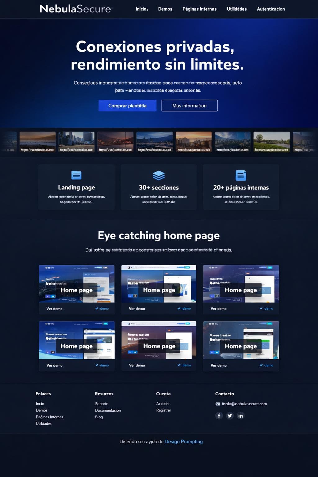 NebulaSecure — vista previa del theme