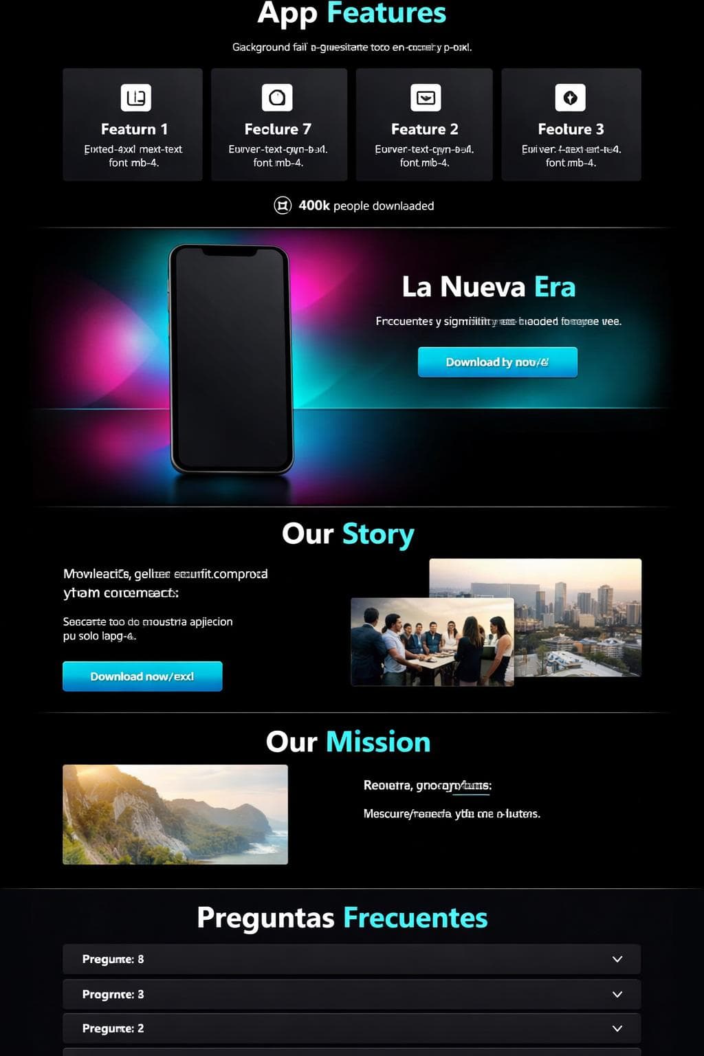 Ne&oacute;nApp &mdash; vista previa del theme