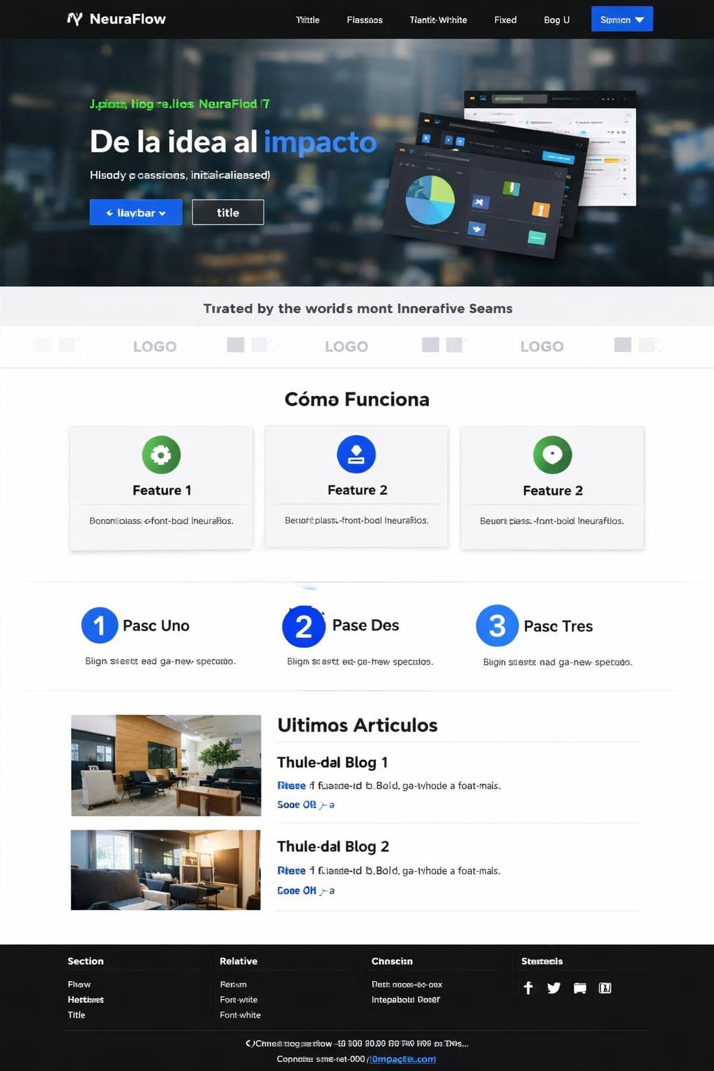NeuraFlow — vista previa del theme