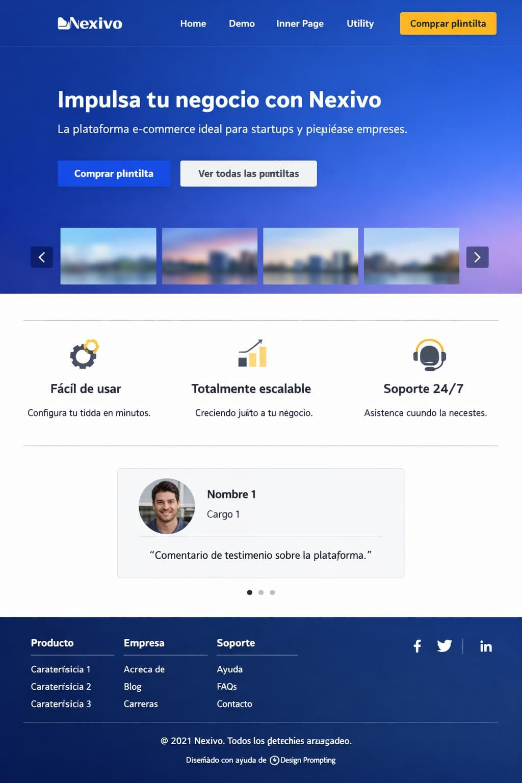 Nexivo — vista previa del theme