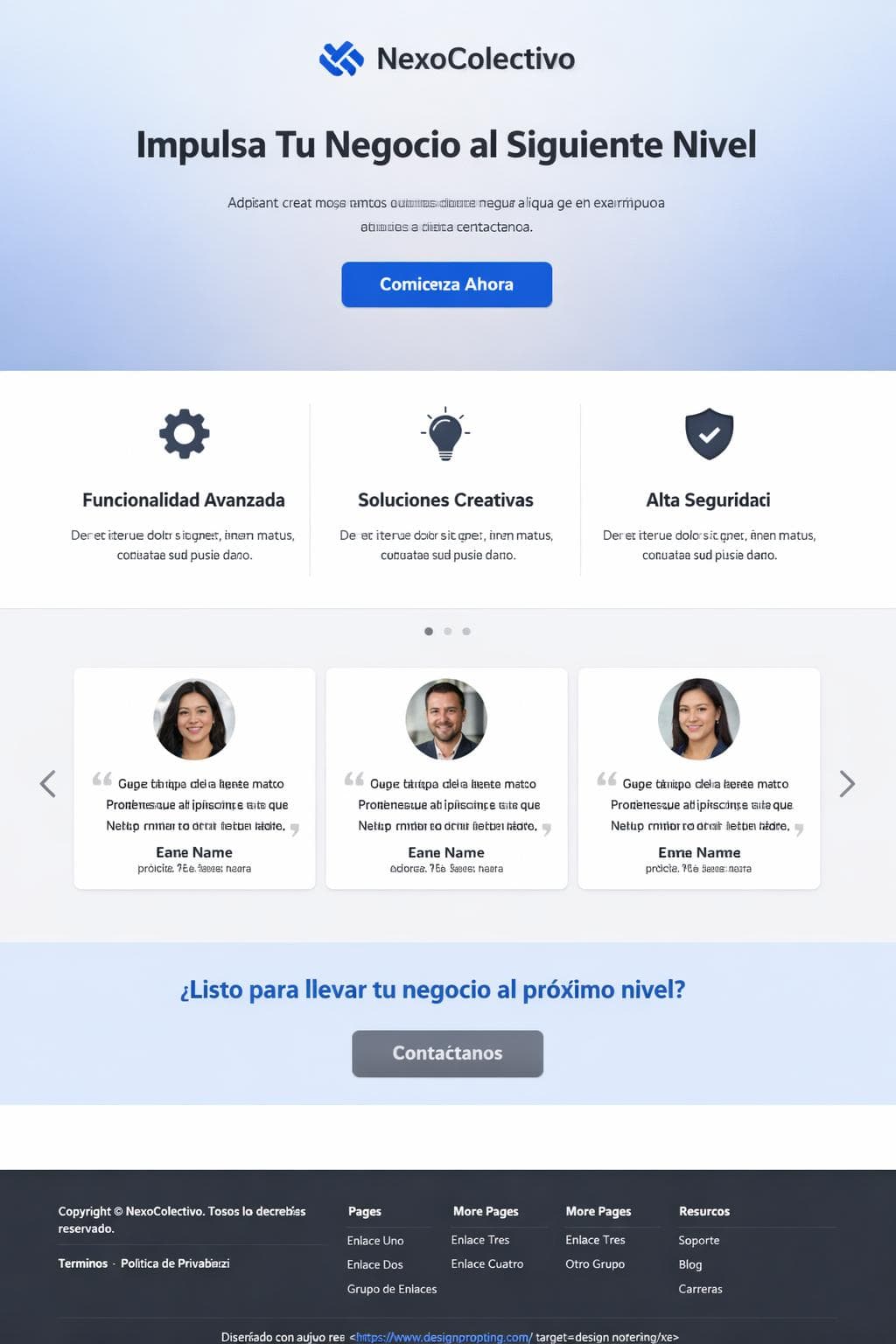 NexoColectivo — vista previa del theme