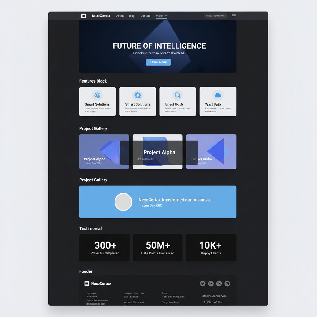 NexoCortex &mdash; vista previa del theme