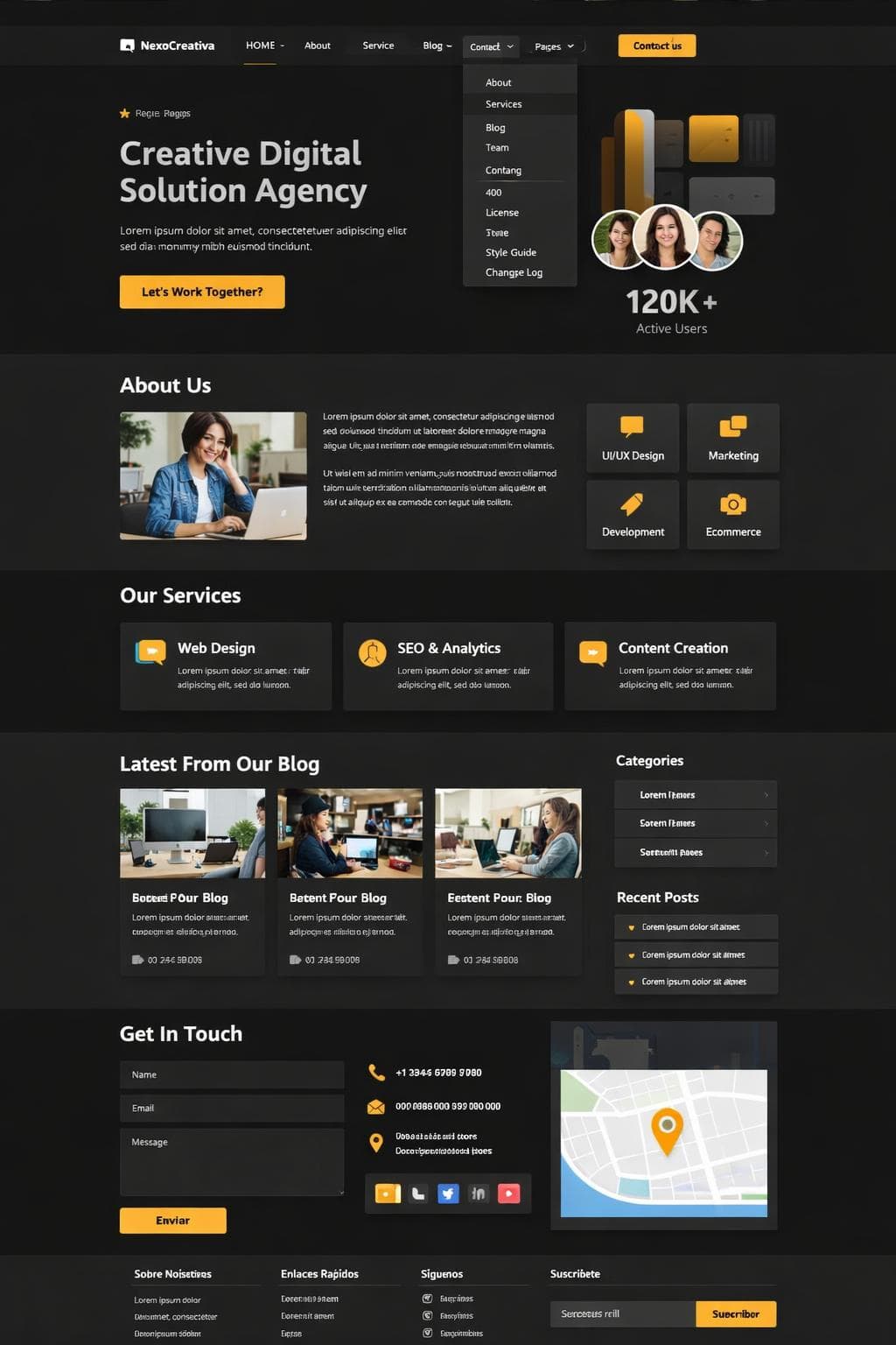 NexoCreativa — vista previa del theme