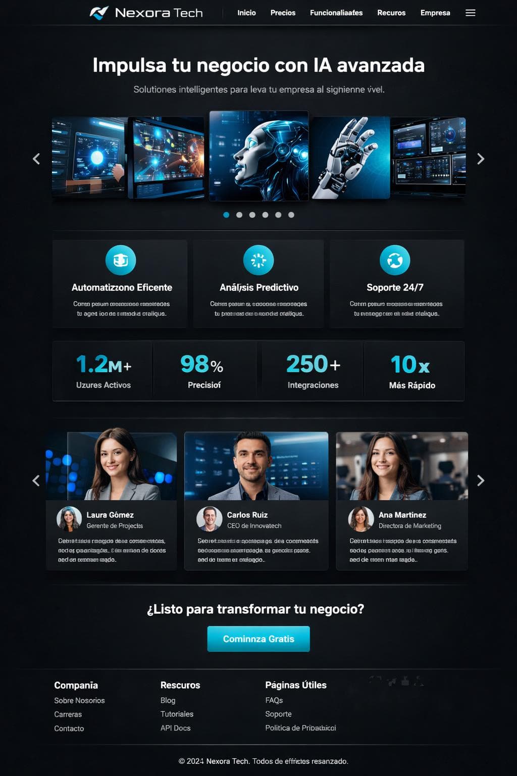 Nexora Tech — vista previa del theme