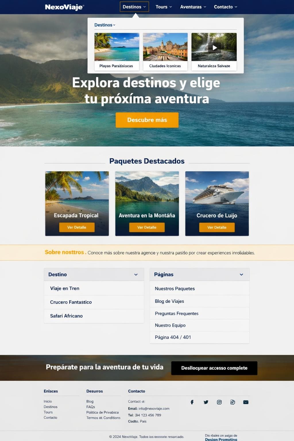 NexoViaje &mdash; vista previa del theme