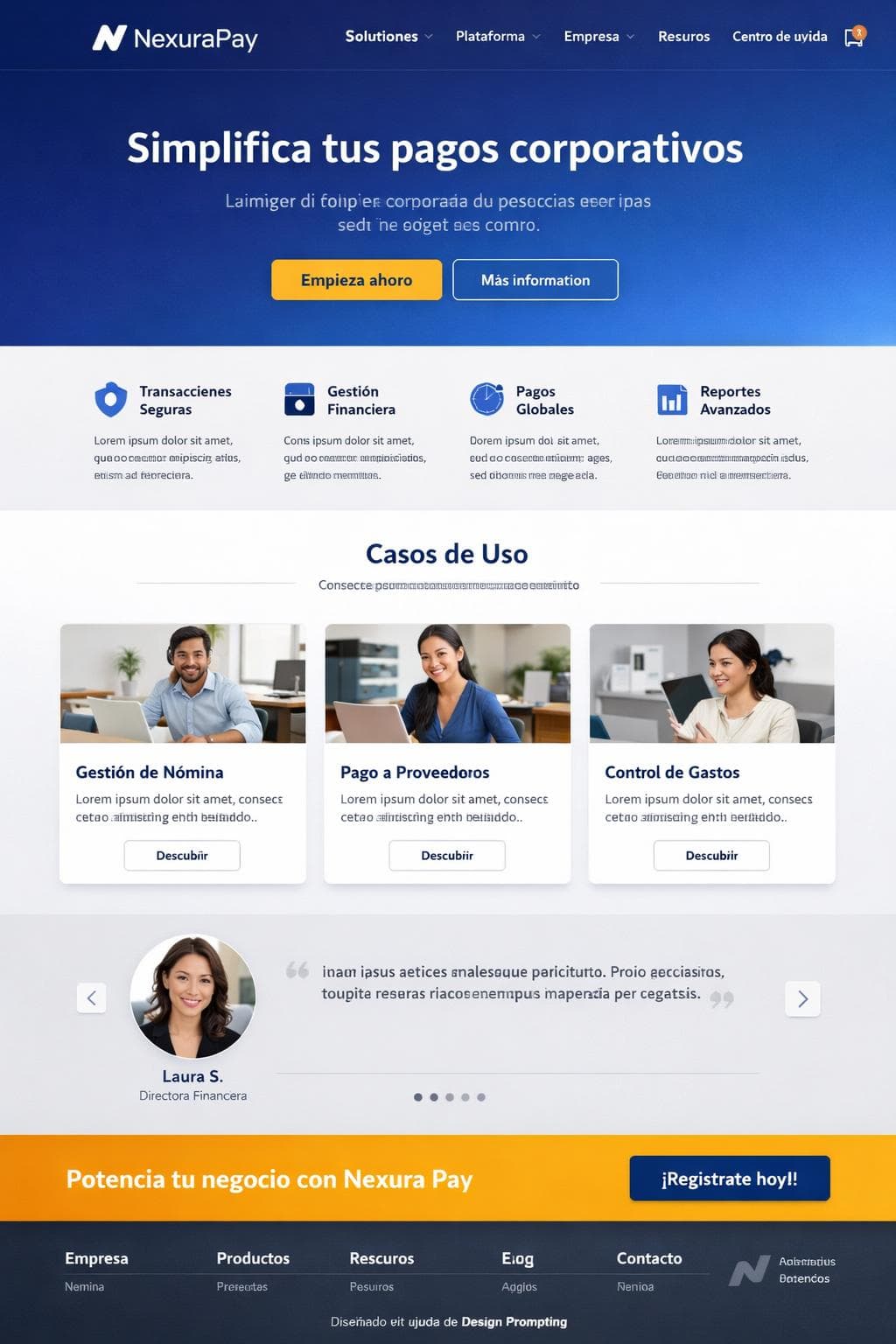 Nexura Pay — vista previa del theme