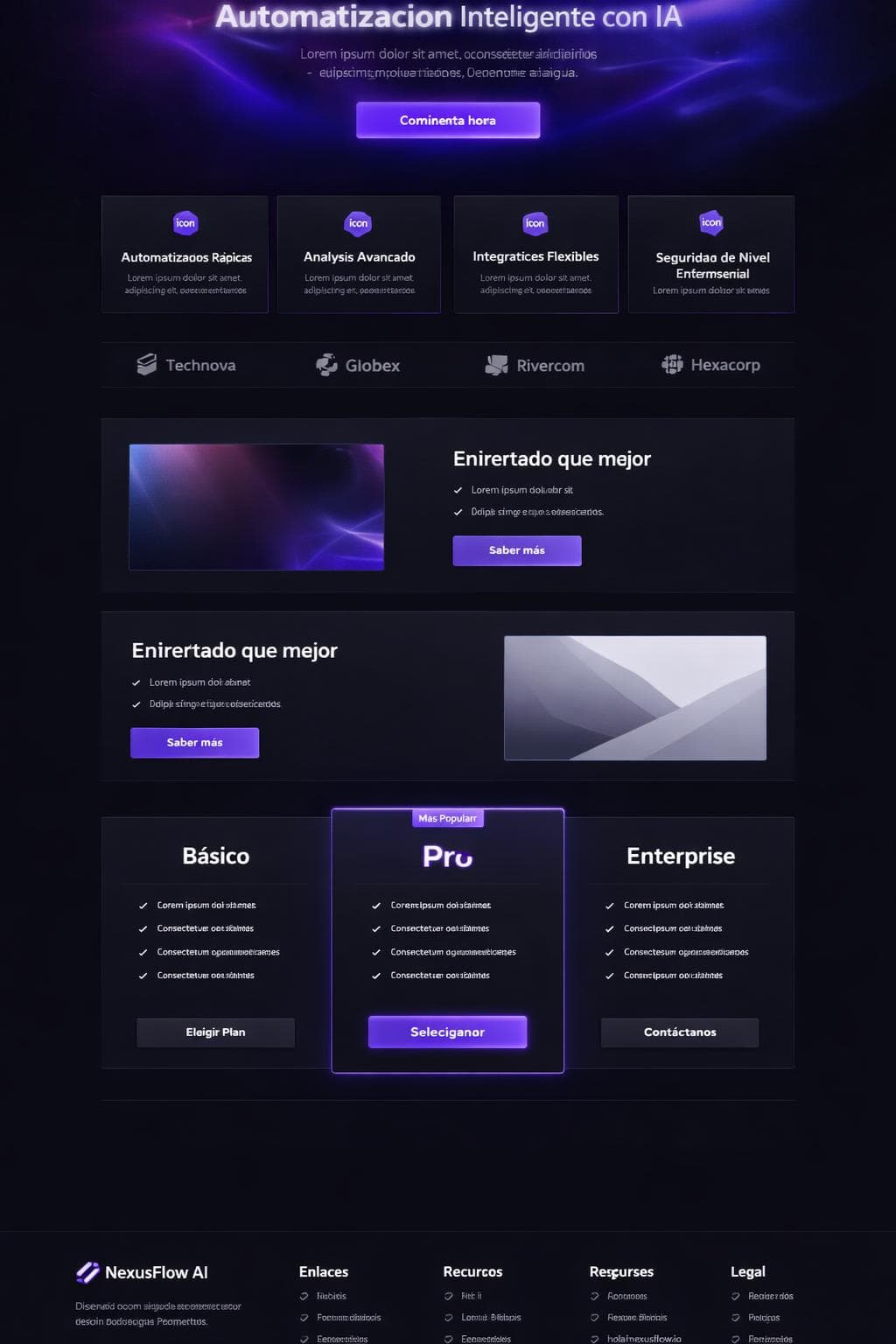 NexusFlow AI — vista previa del theme