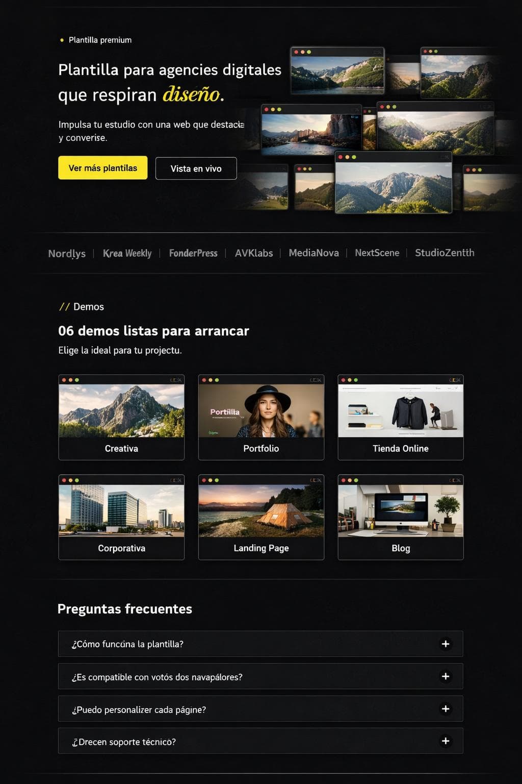 Norvalt Studio — vista previa del theme