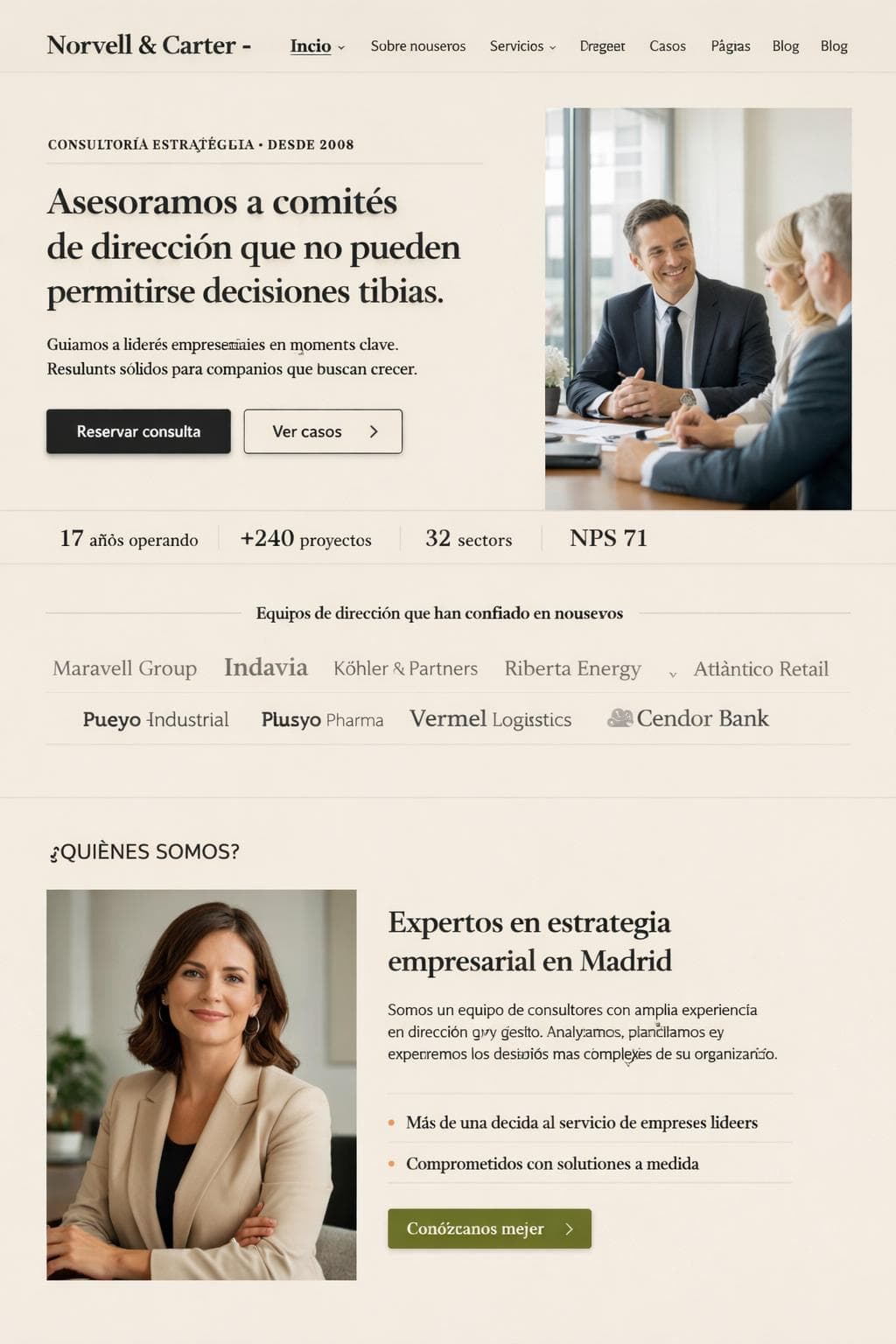 Norvell & Carter — vista previa del theme