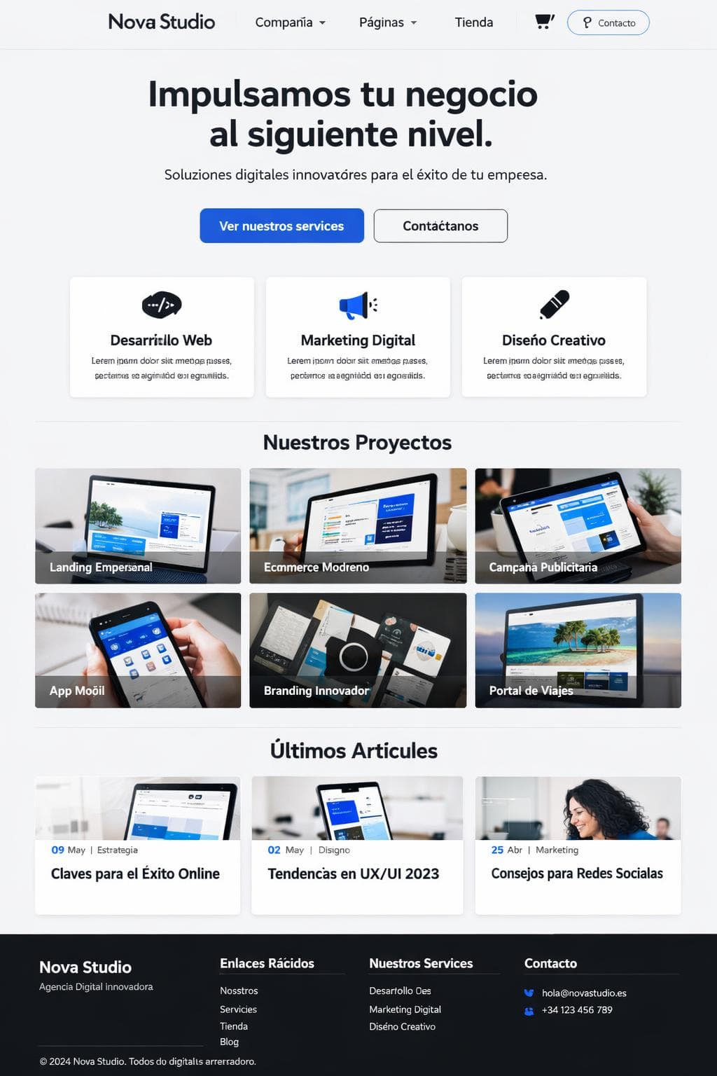 Nova Studio — vista previa del theme