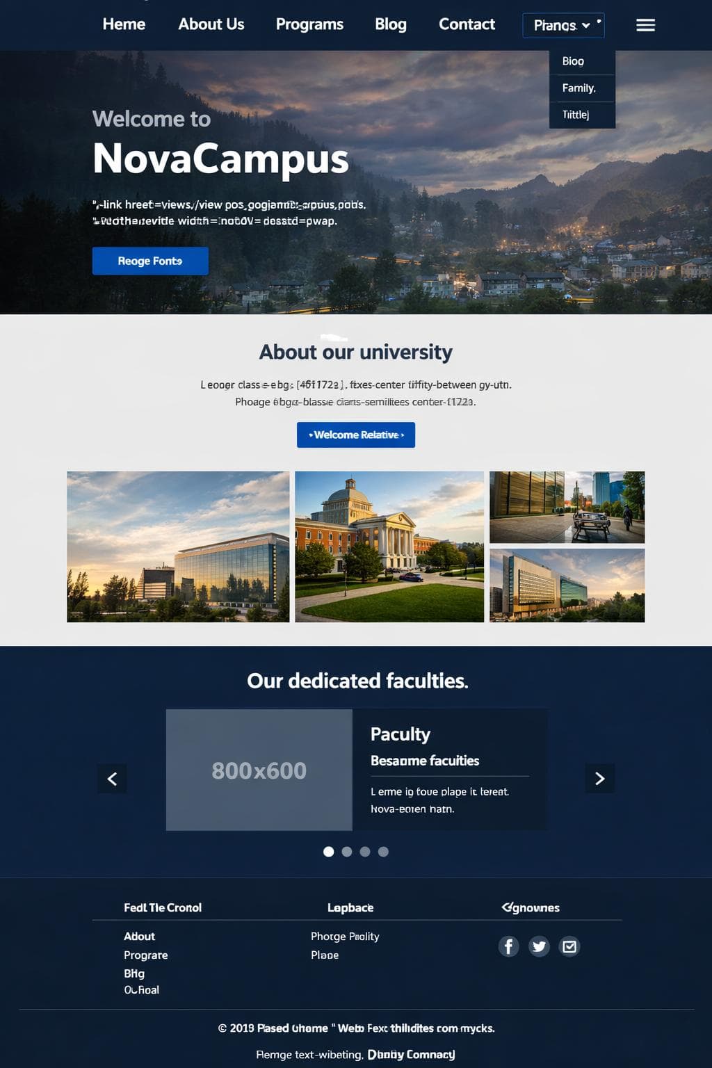 NovaCampus — vista previa del theme