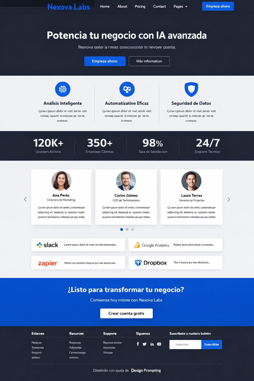 Panel Éter — vista previa del theme