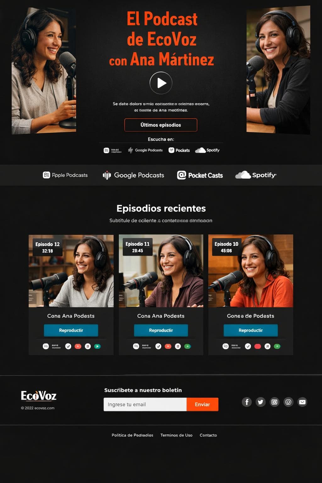 Podcast Lira — vista previa del theme