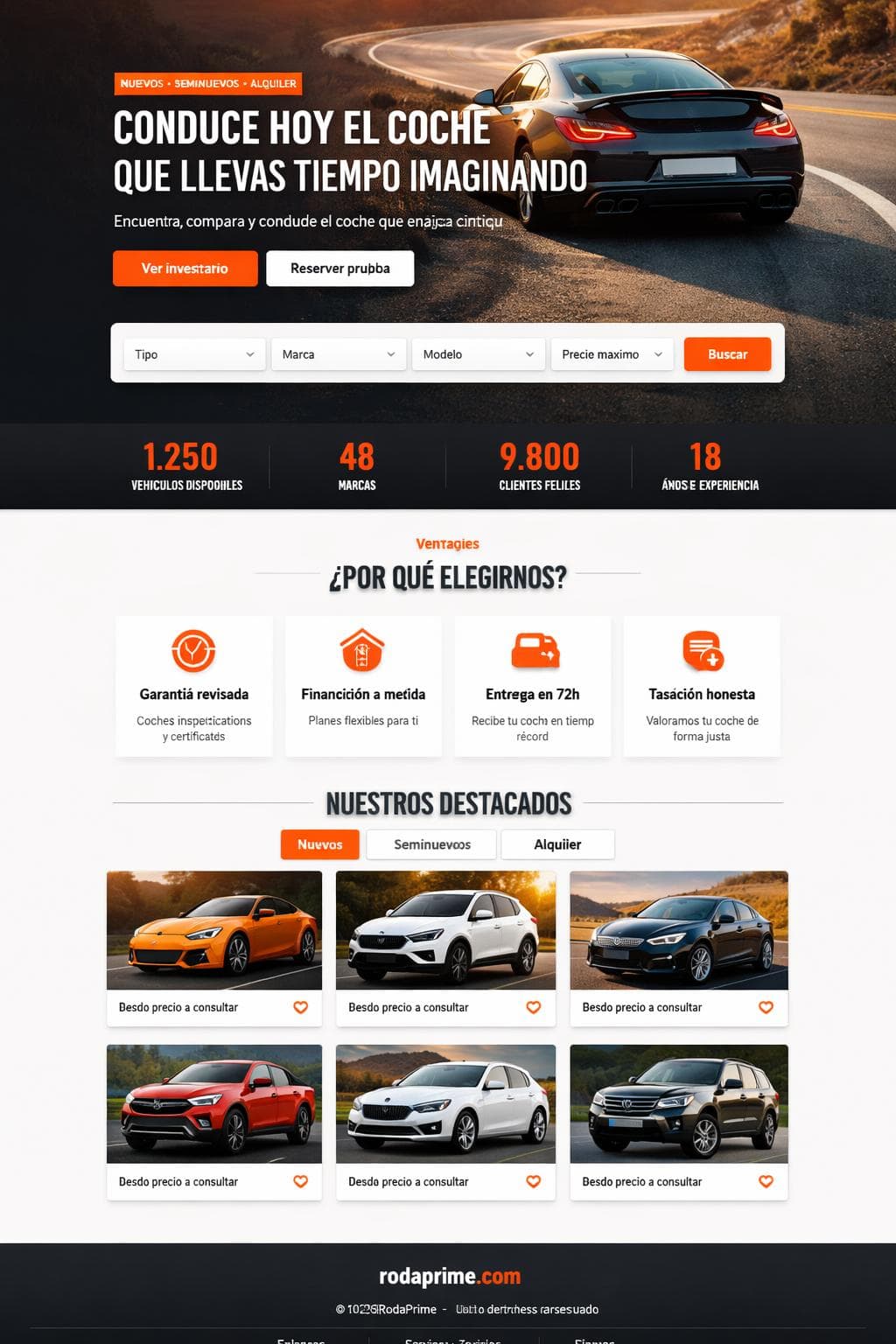 RodaPrime — vista previa del theme