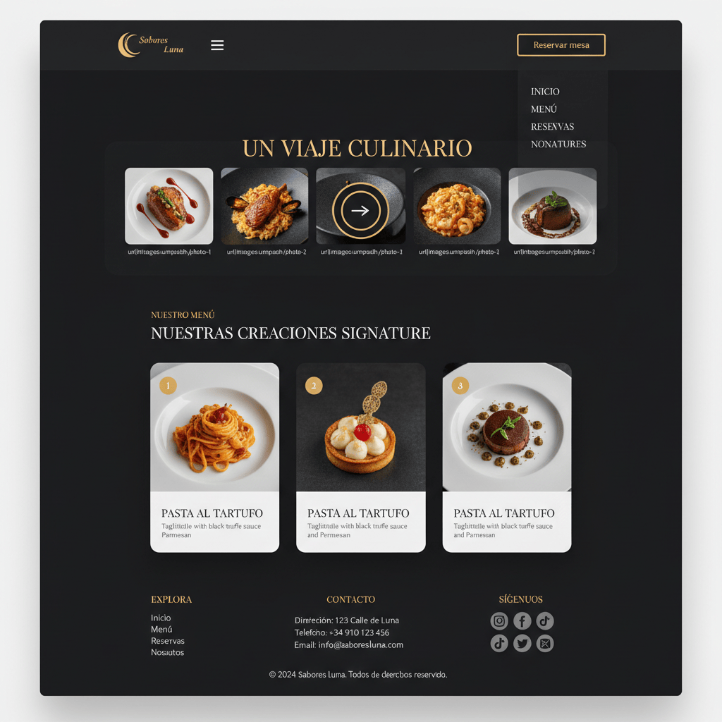 Sabores Luna — vista previa del theme