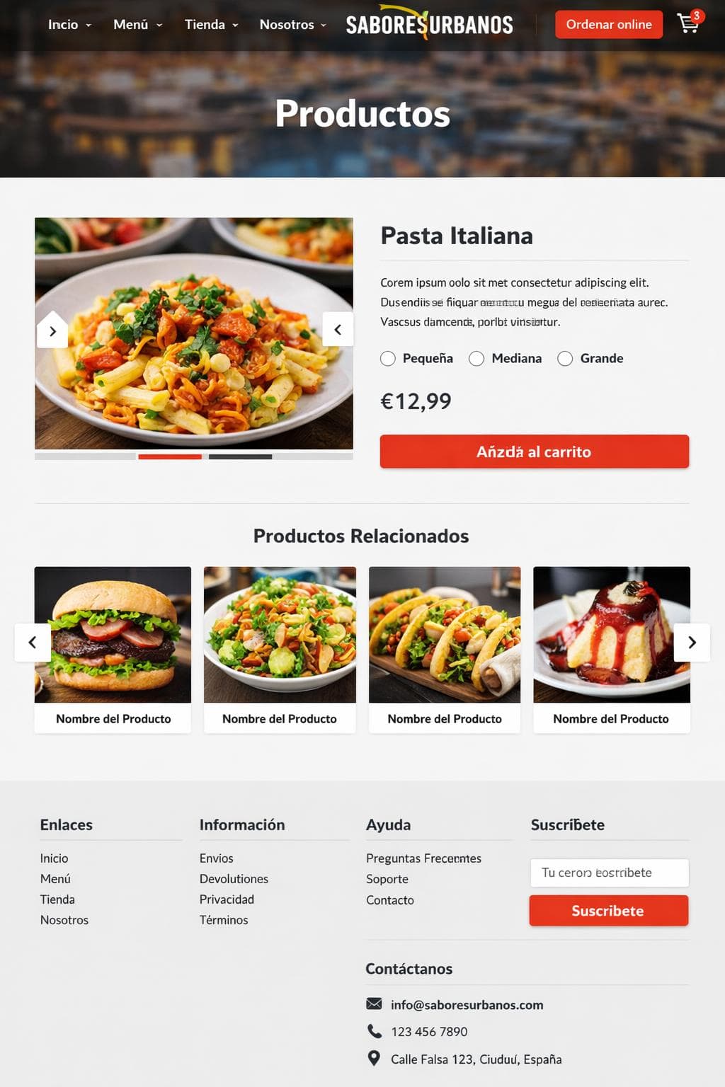 Sabores Urbanos — vista previa del theme