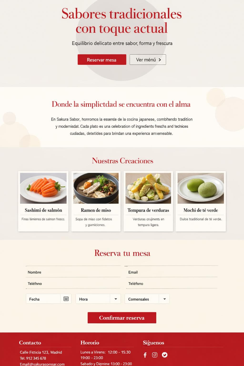 Sakura Sabor — vista previa del theme
