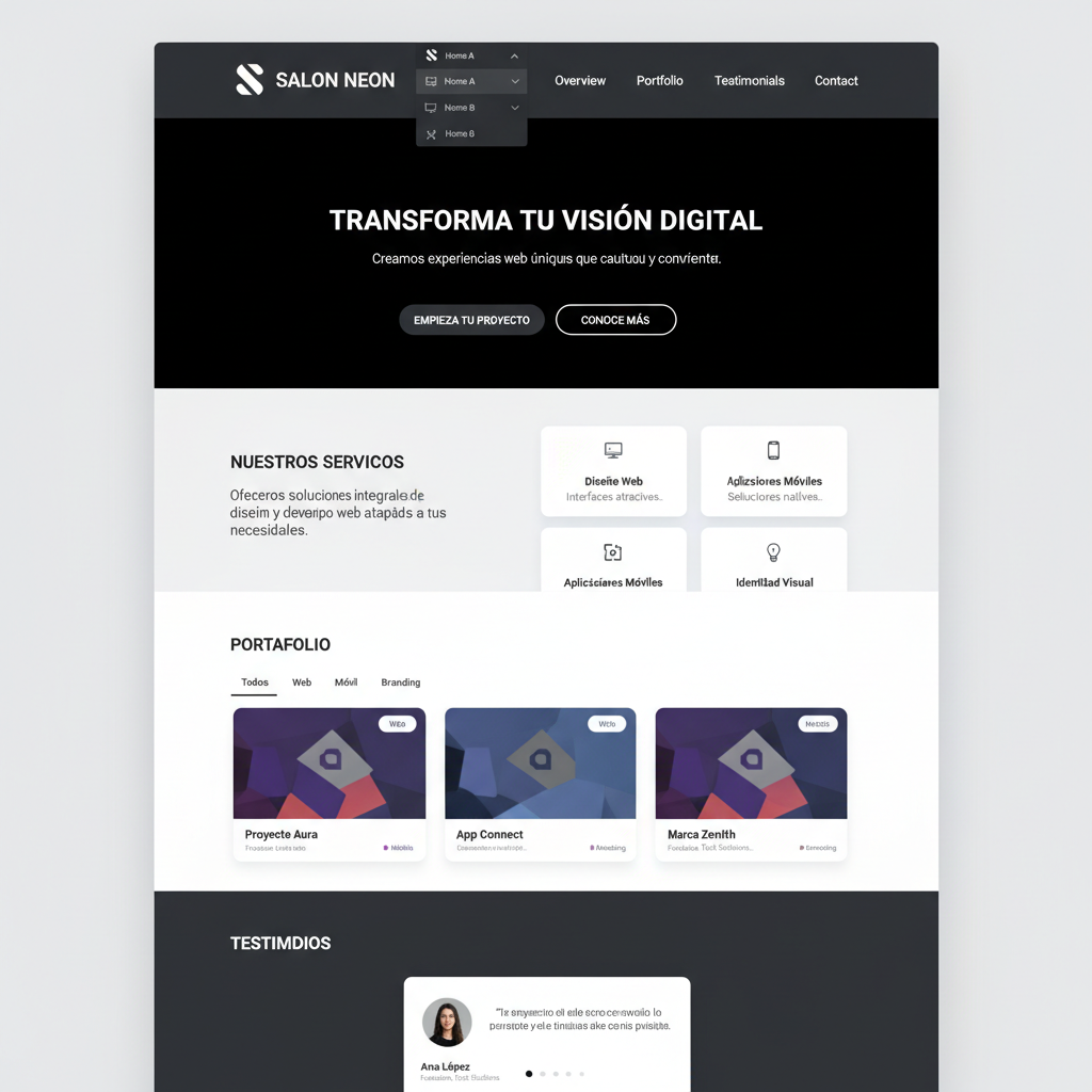 Salon Neon &mdash; vista previa del theme