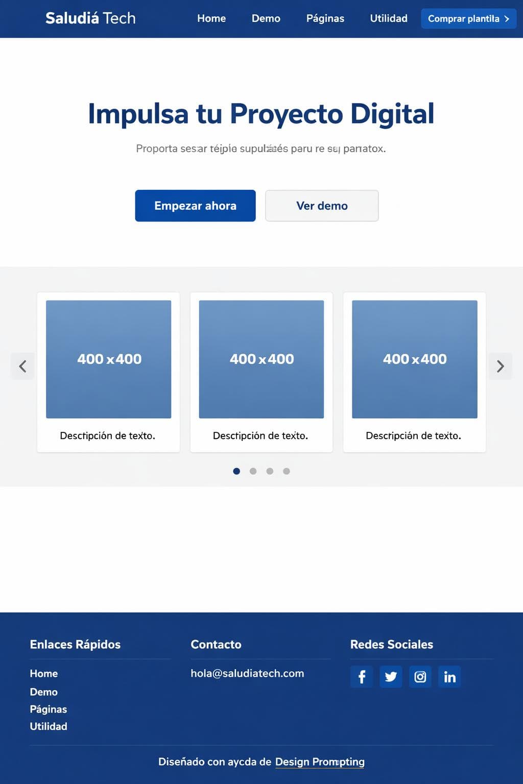 Salud&iacute;a Tech &mdash; vista previa del theme