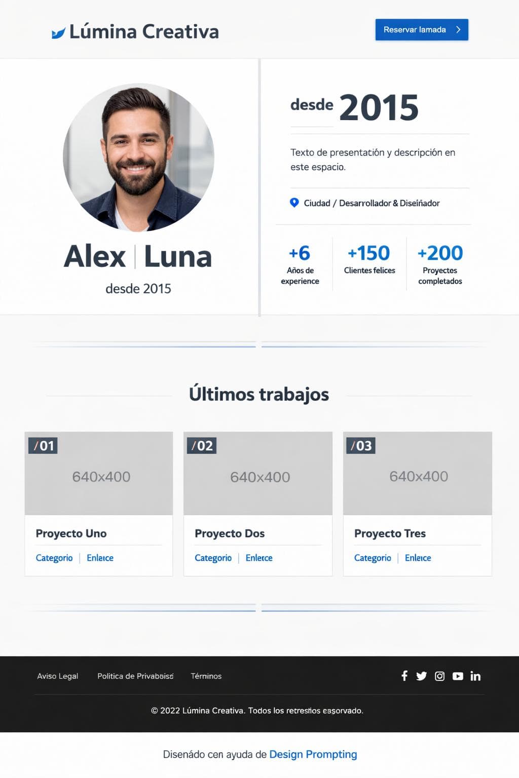 Sistemas Lúmina — vista previa del theme