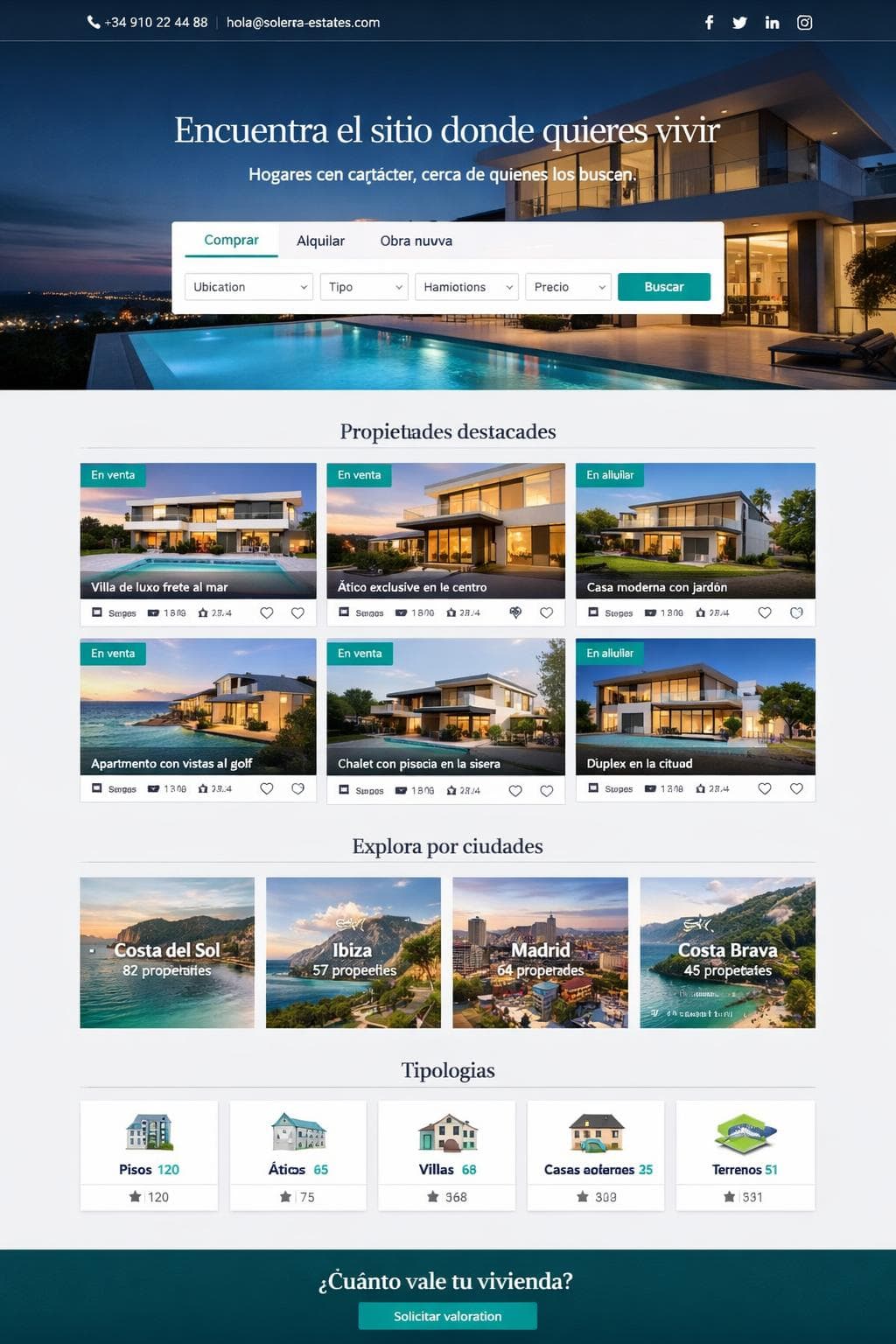 Solarea Estates — vista previa del theme