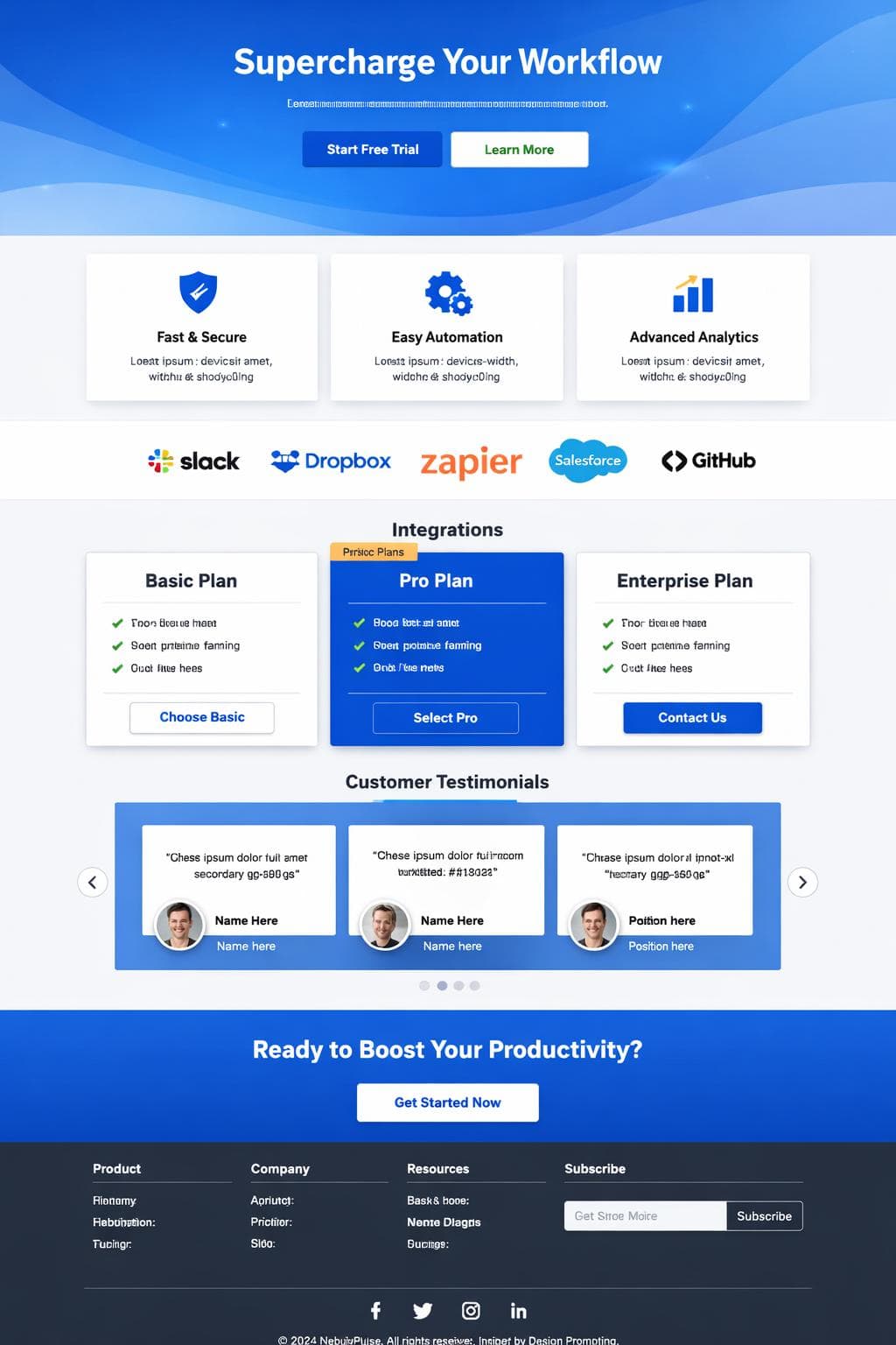 Stack Cobalto — vista previa del theme