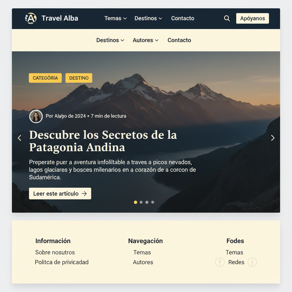 Travel Alba &mdash; vista previa del theme