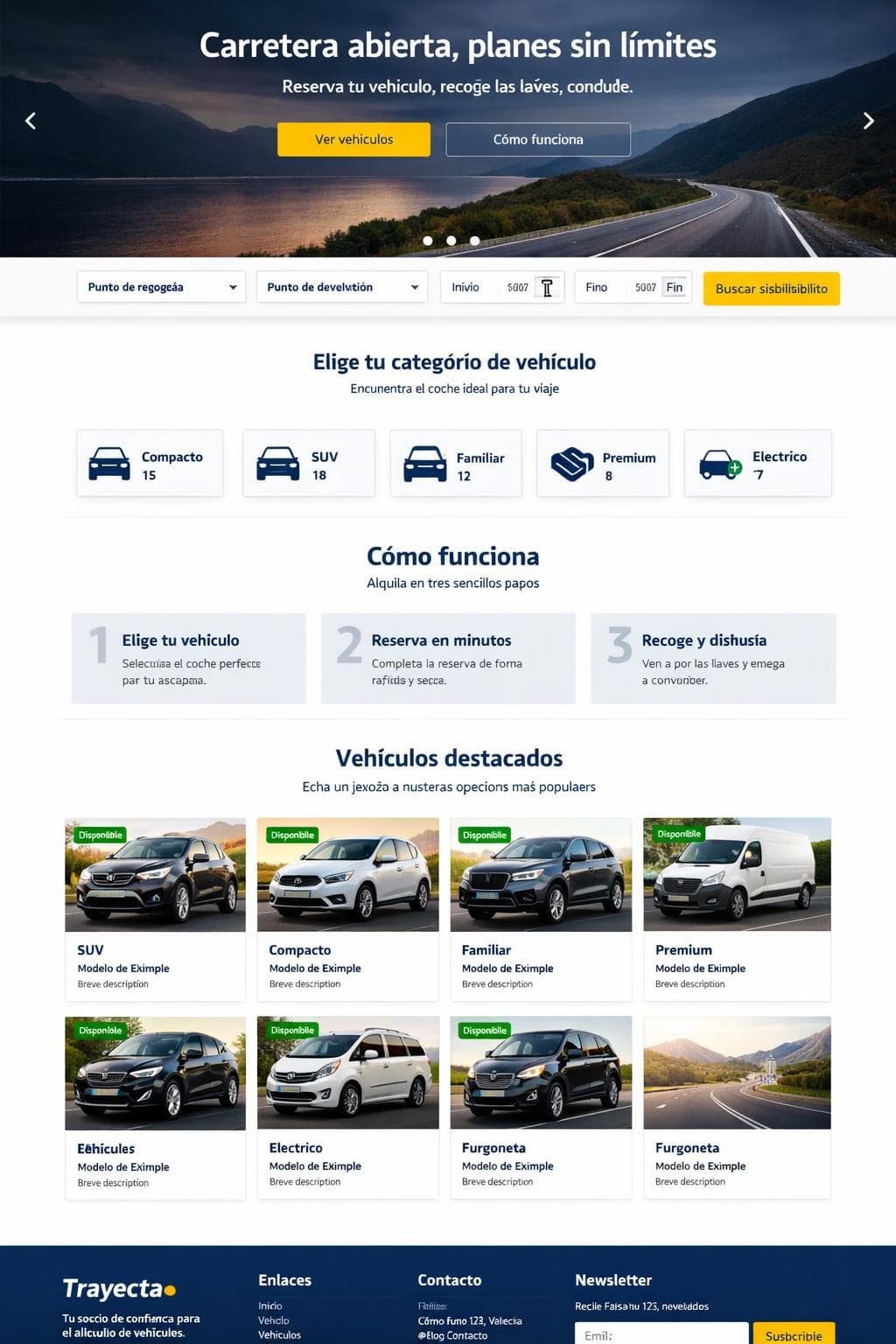 Trayecta Rentals — vista previa del theme