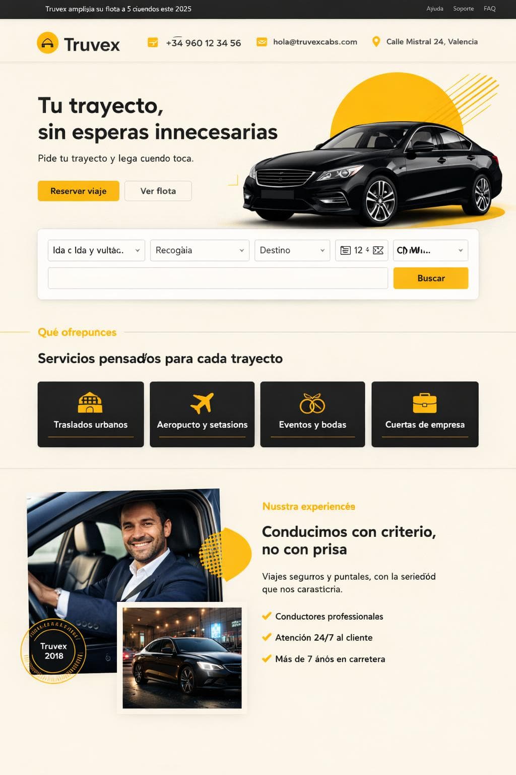 Truvex Cabs — vista previa del theme