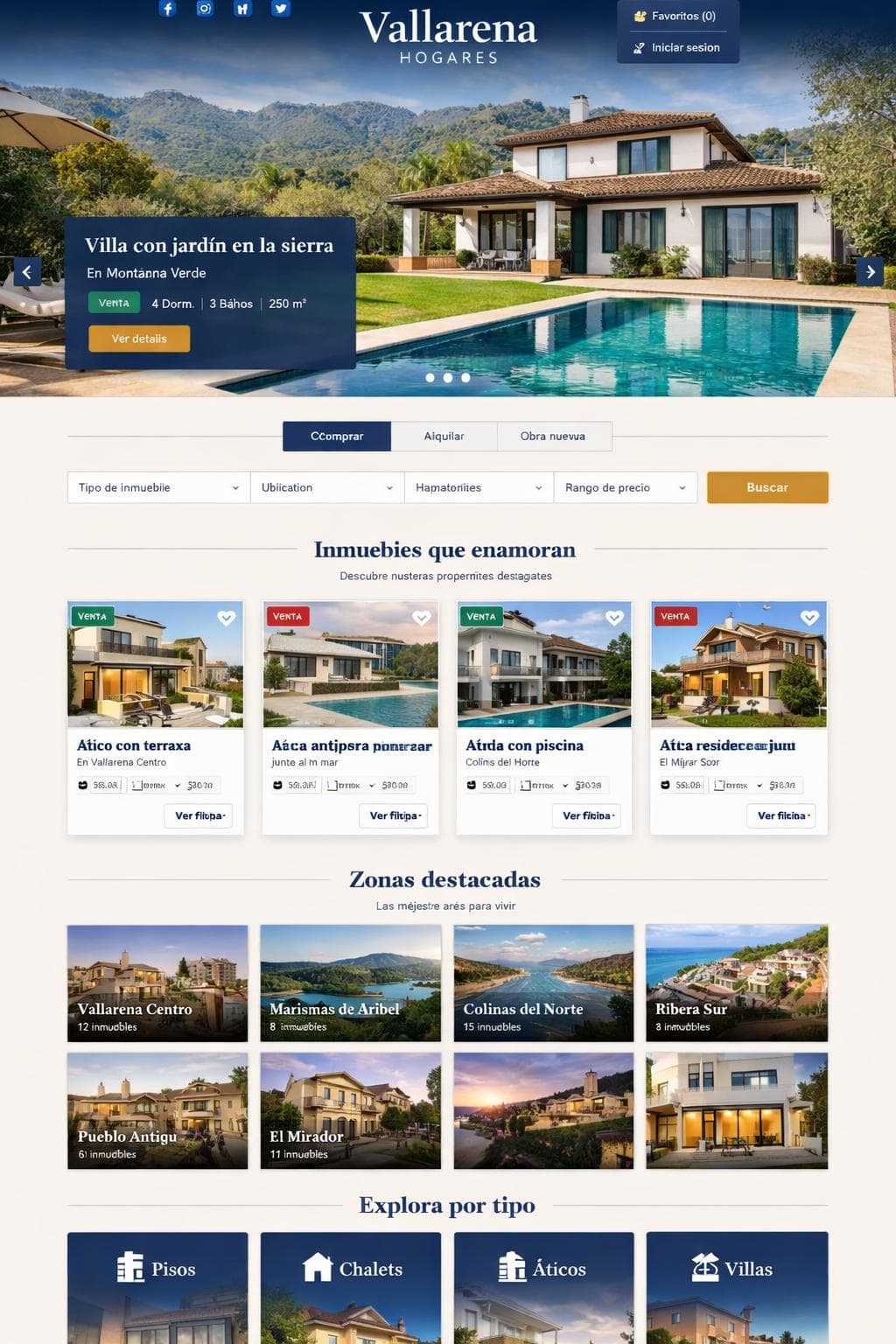 Vallarena Hogares — vista previa del theme