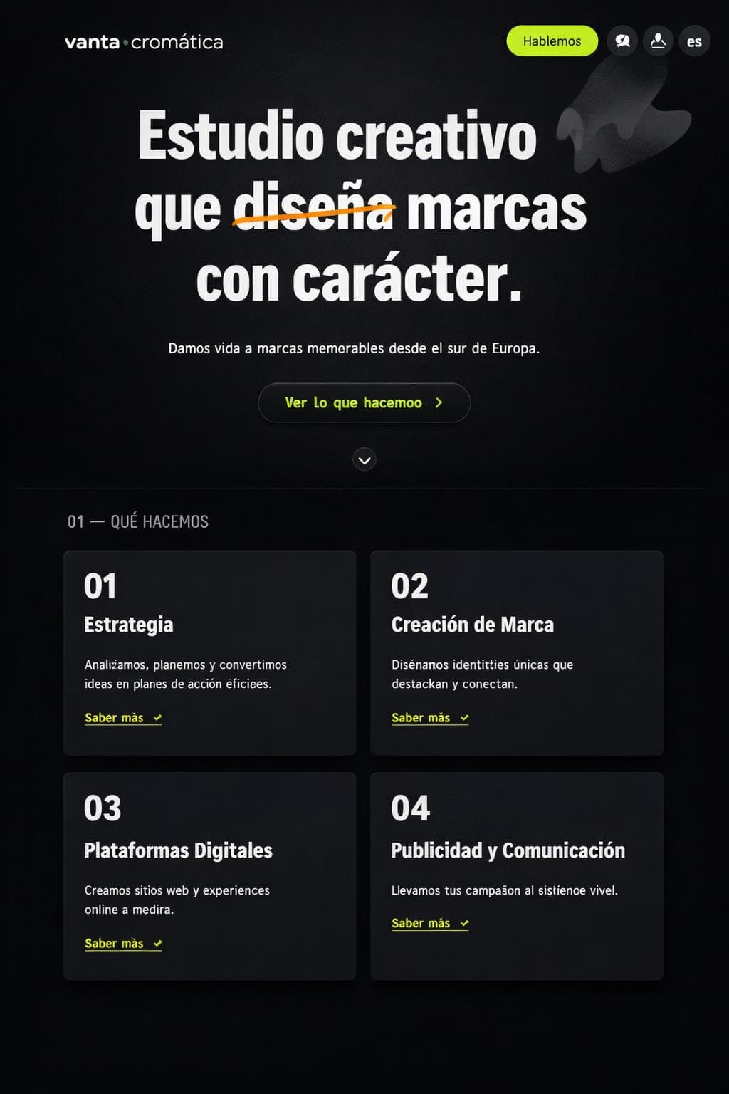 Vanta Cromática — vista previa del theme