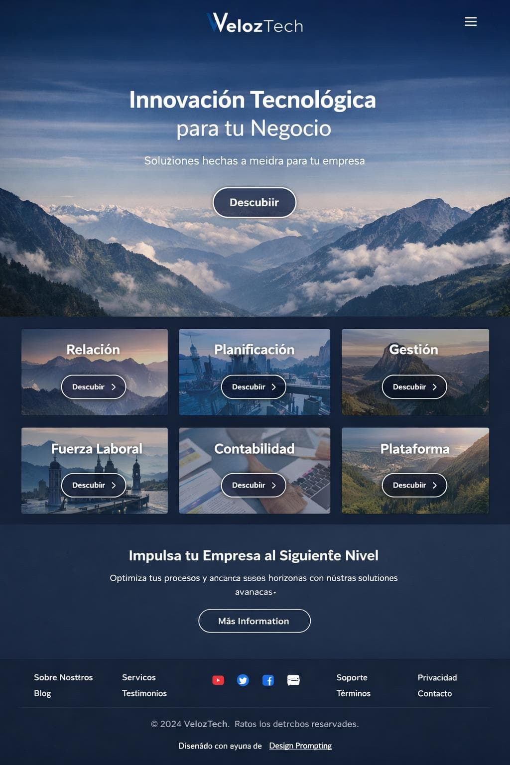 VelozTech — vista previa del theme