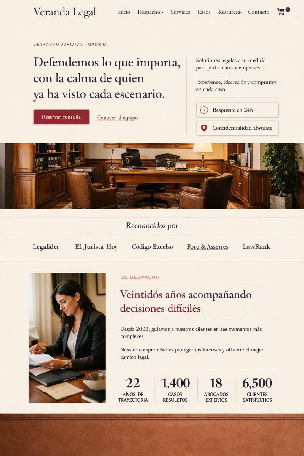 Veranda Legal — vista previa del theme