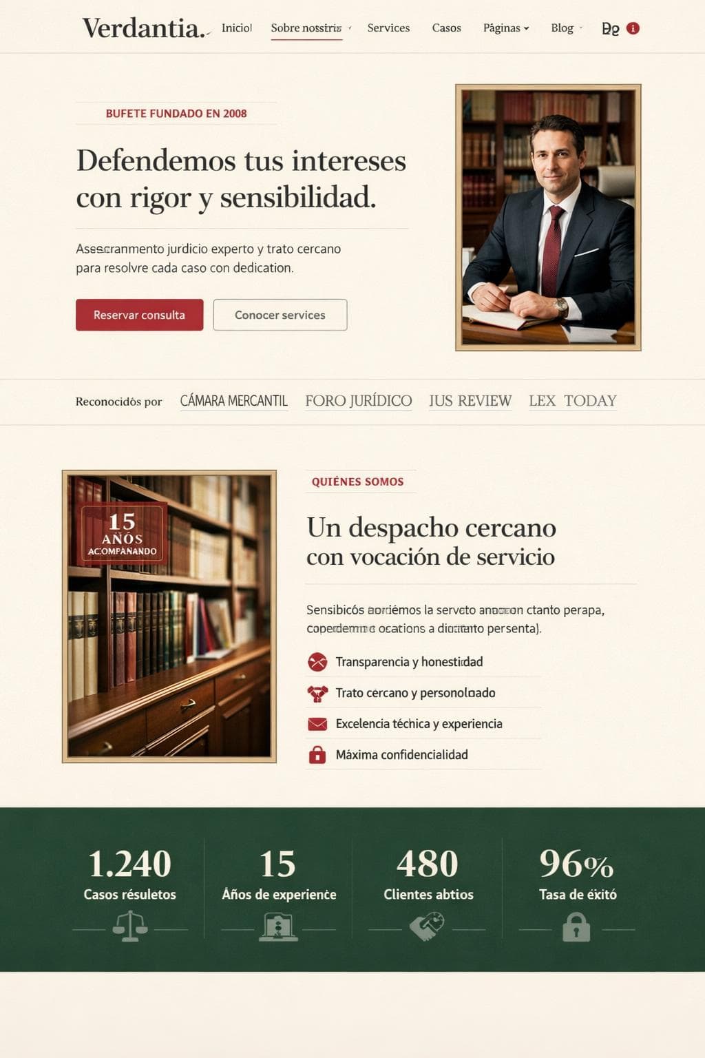 Verdantia Legal — vista previa del theme