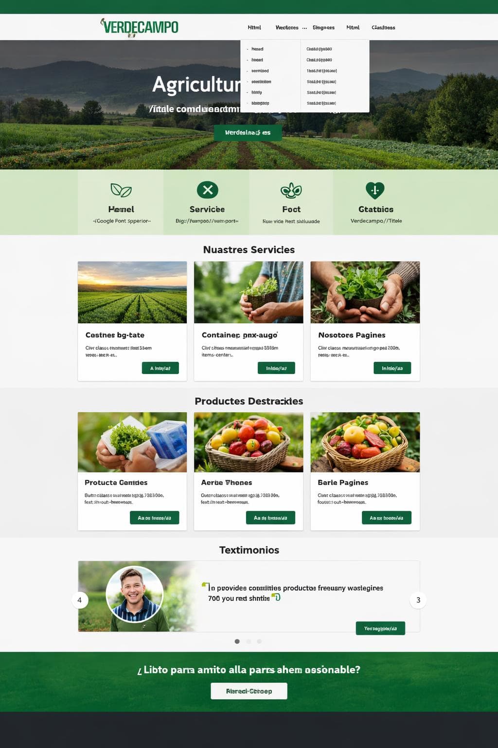 VerdeCampo — vista previa del theme