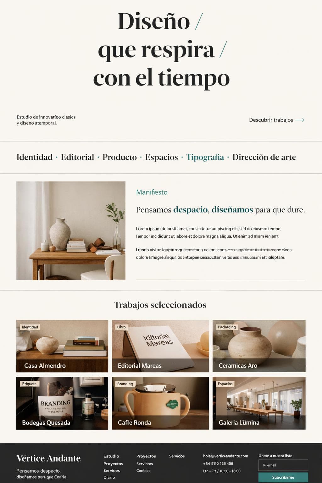 Vértice Andante — vista previa del theme