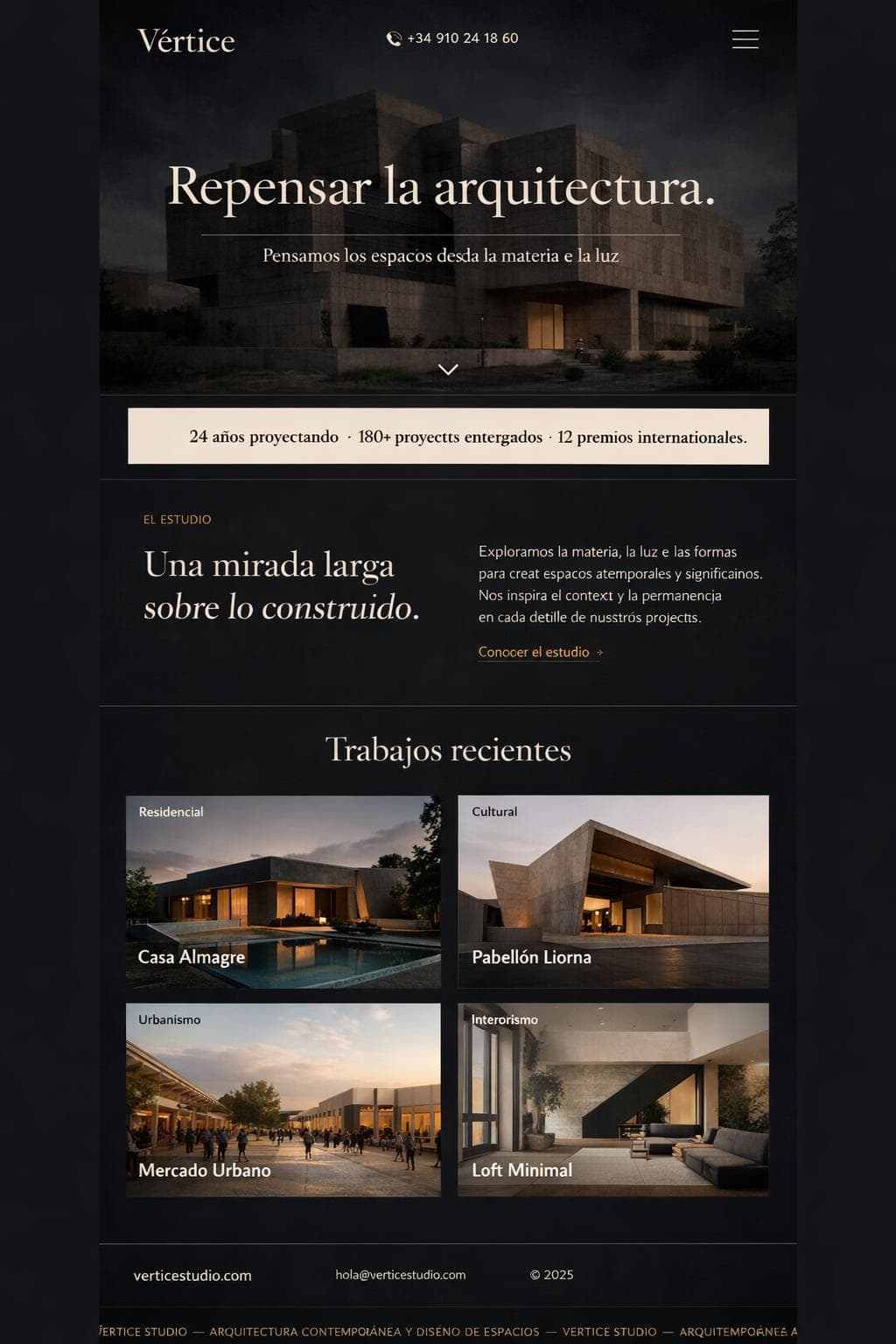 Vértice Studio — vista previa del theme