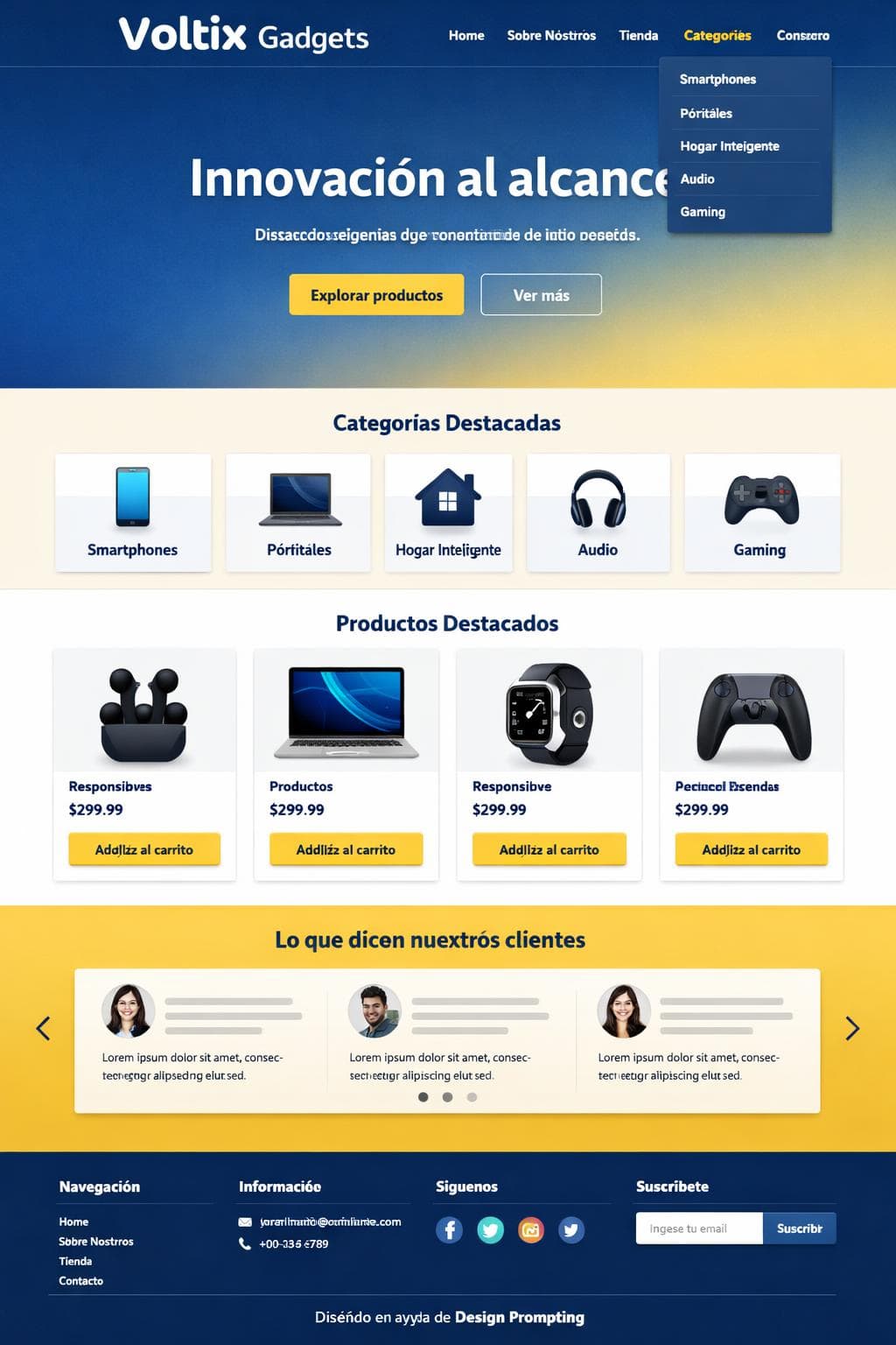 Voltix Gadgets — vista previa del theme