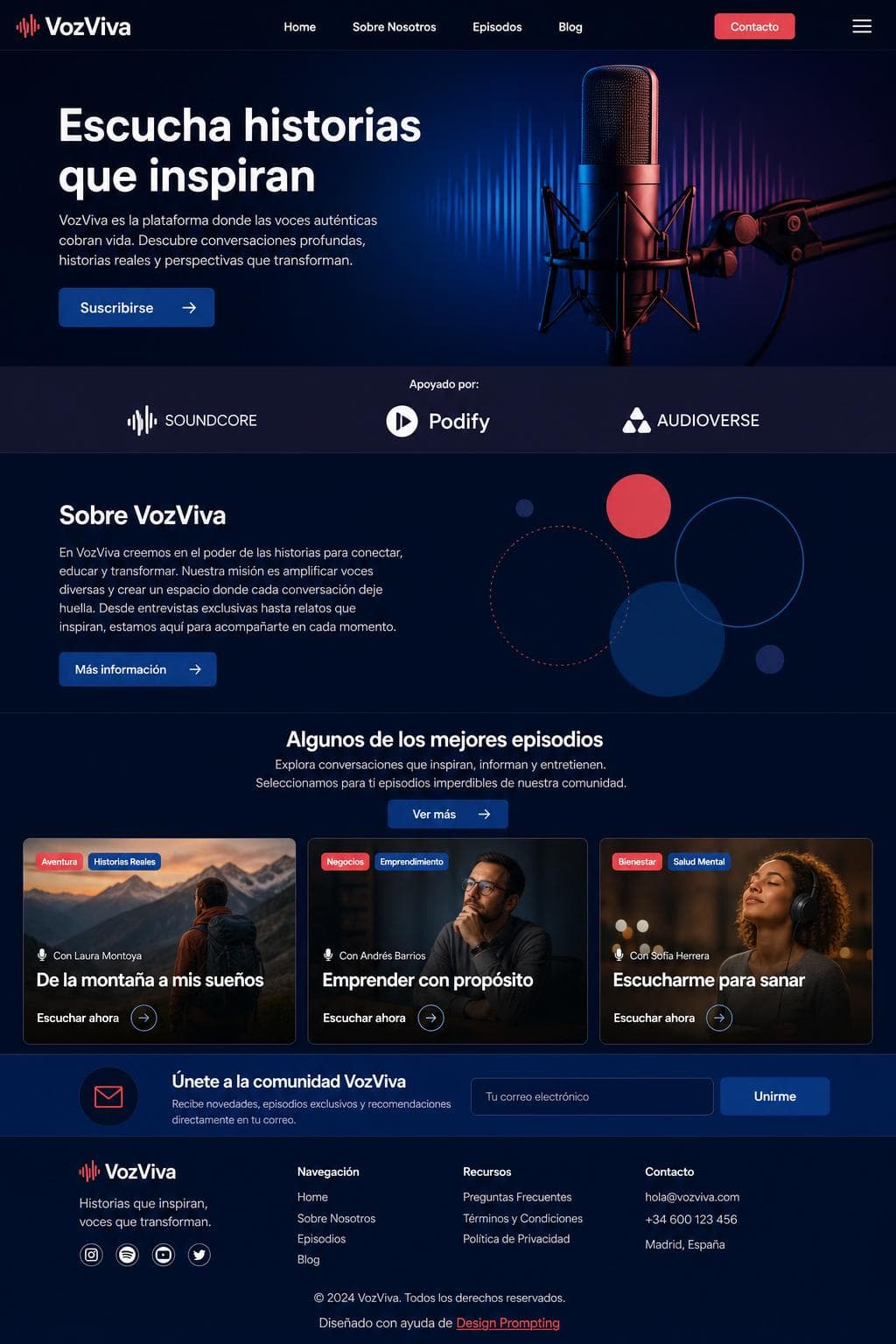 Voz Delta — vista previa del theme